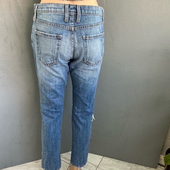 Current/Elliott Light Blue Distressed Cropped Jeans - Picture 2 of 11